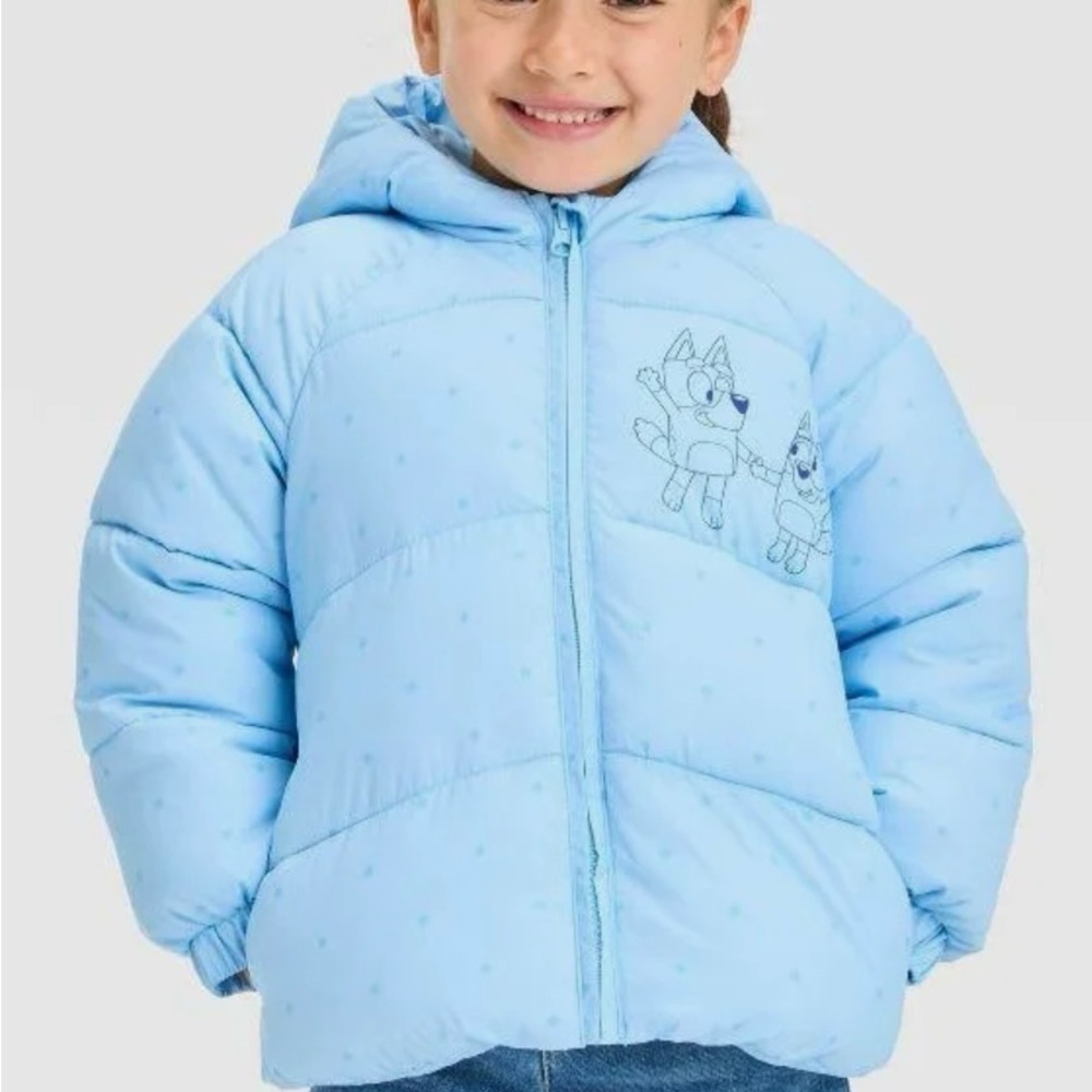 NWT BLUEY Light Blue Kids' Puffer Jacket